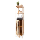 Anko 5 Tier Slatted Bamboo Tall Shelf | Multi-Drawer Bathroom & Livingroom Organizer, Storage Shelf/Rack, Bedroom Furniture, Office/Home Decoration| 145cm (H) X 32cm (W) X 30cm (D) | 15KG Capacity